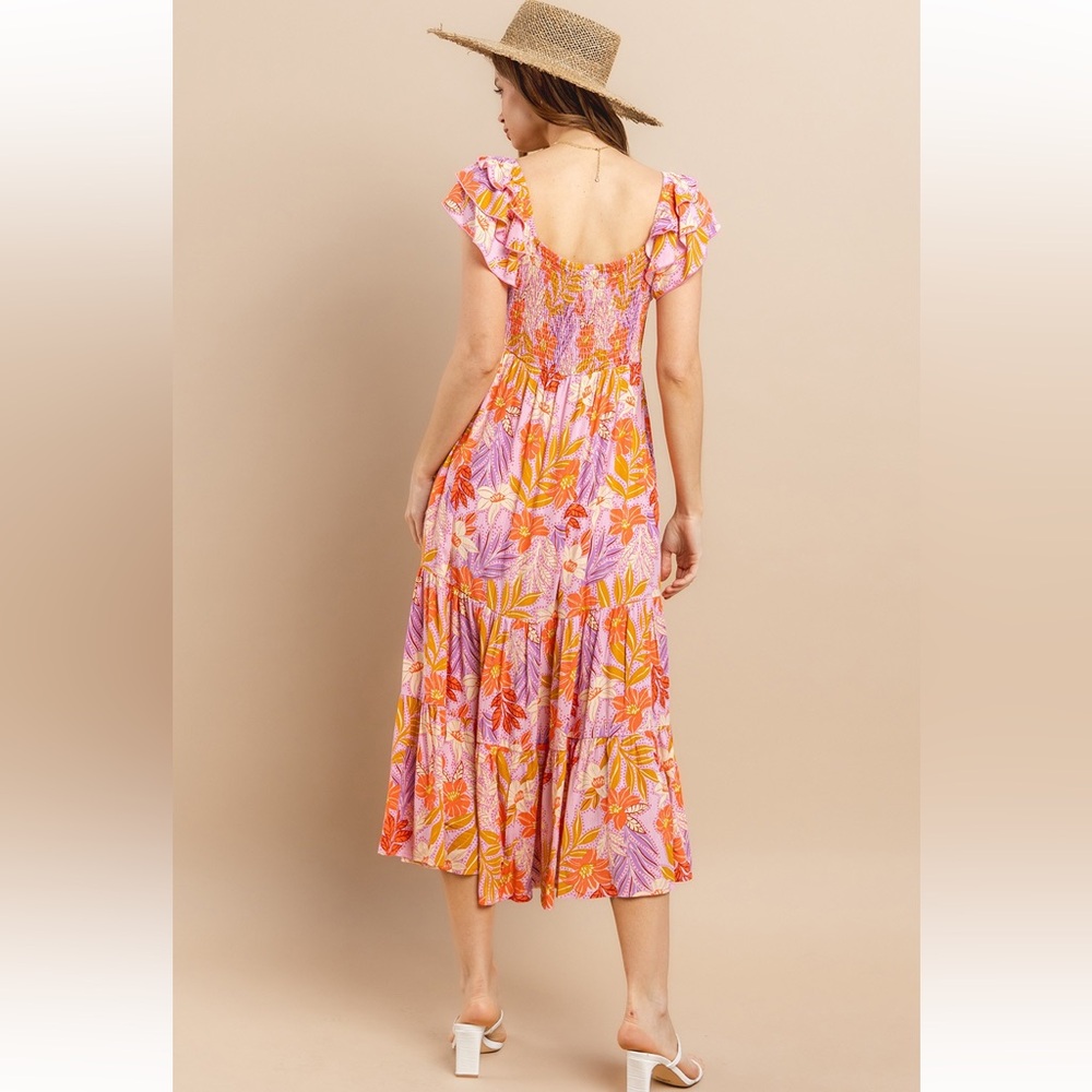 29 Beautiful Tiered Floral Print Midi Dress - Picture 5 of 7
